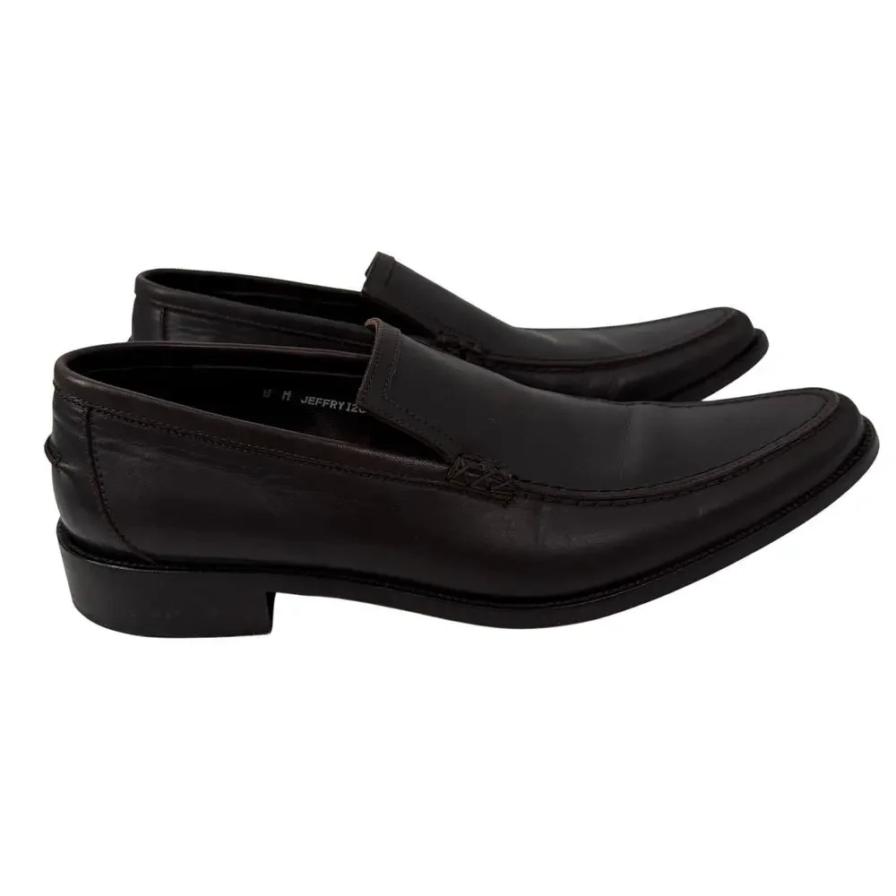 Donald J Pliner Jeffry I20 Italian Leather Brown Dress Casual Loafer Shoe SZ 8